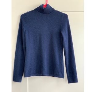 Lord&Taylor 100% cashmere navy turtleneck sweater